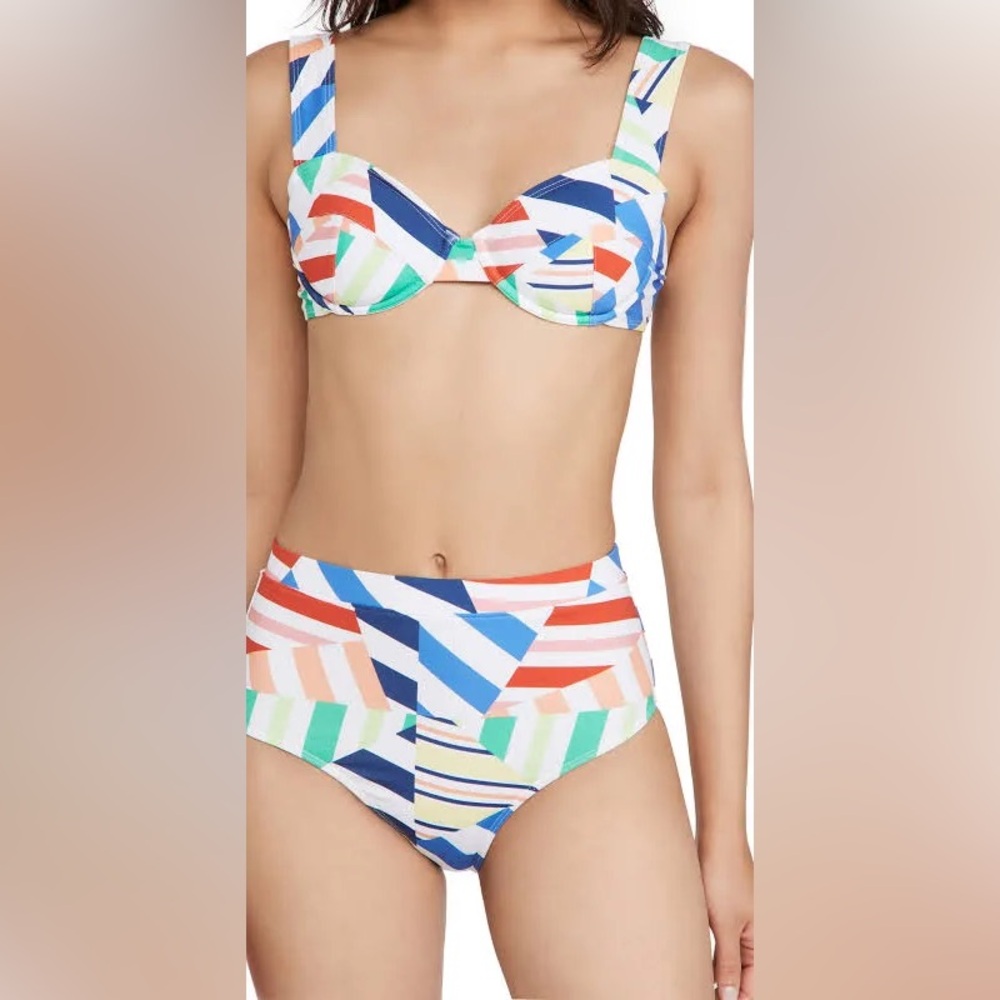 SOLID & STRIPED Top: The Lilo Bikini Top in Broken Multi Stripe